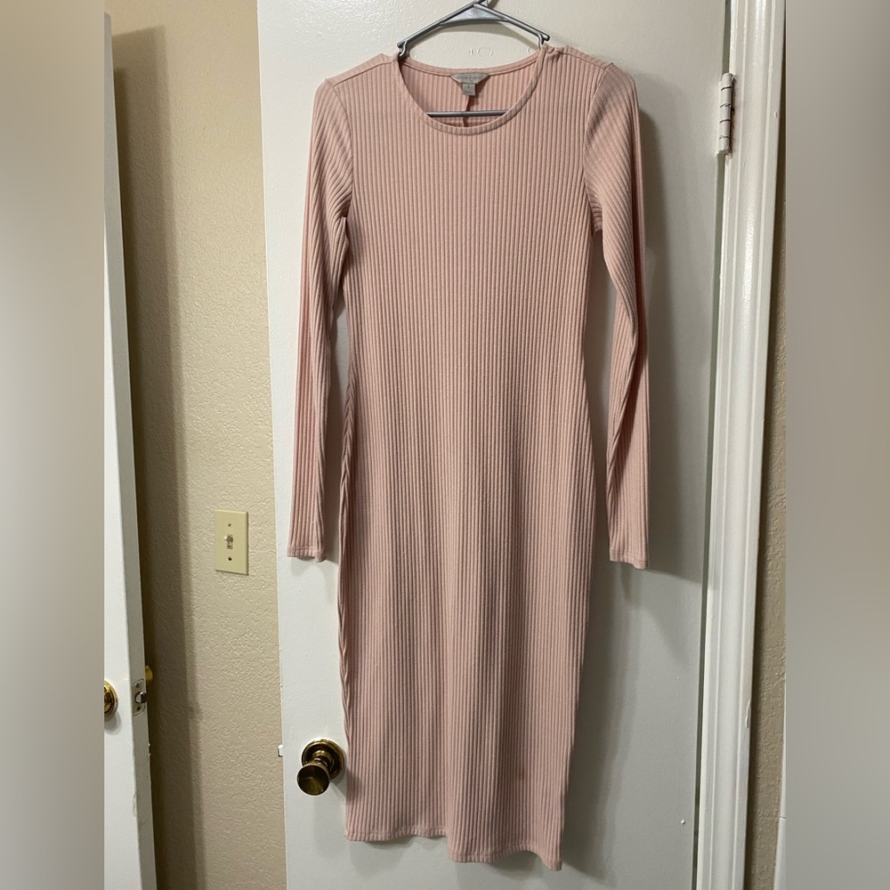 Ribbed Pink Dress